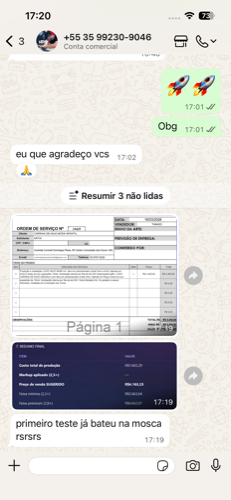 Relato de cliente