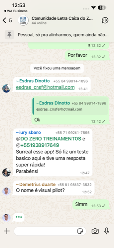 Relato de cliente